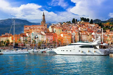 Foto op Canvas Menton - colorful port , south of France © Freesurf