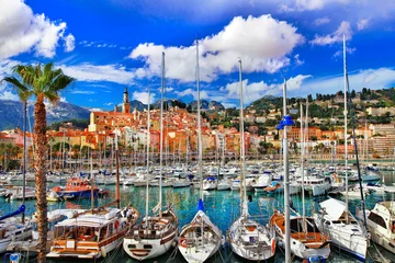 Foto op Canvas Menton - colorful port town, border France- Italy © Freesurf