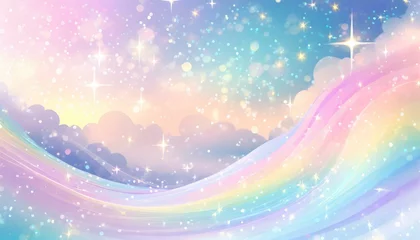 Fotobehang Fond, arrière-plan pastel aux couleurs de l’arc en ciel © Angel