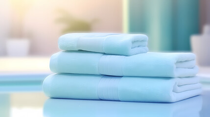 Fototapeta na wymiar A stack of clean towels