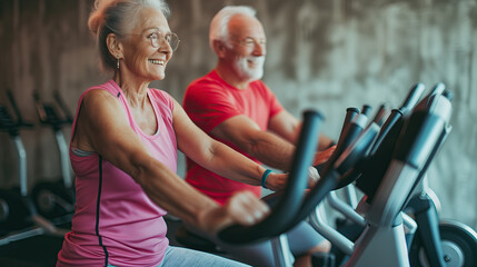 elderly person working out in the gym