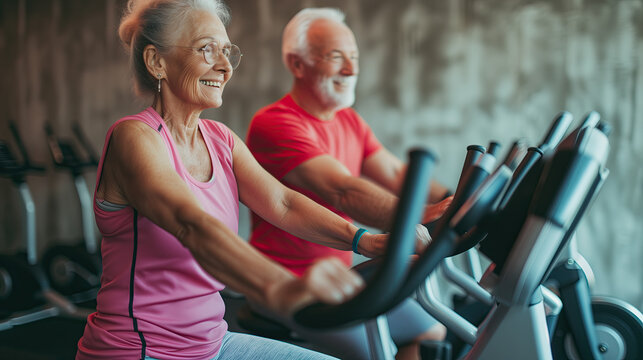 elderly person working out in the gym