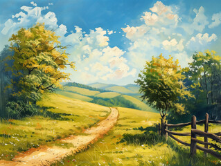 landscape with trees