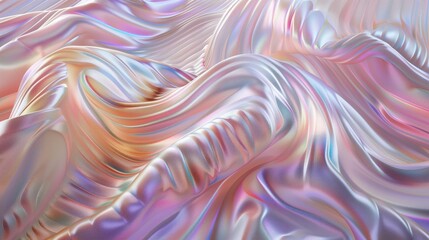 Undulating waves of holographic fabric in soft metallic tones