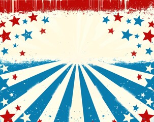 patriotic background illustration of stars and stripes Generative AI
