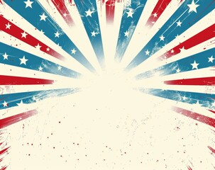 patriotic background illustration of stars and stripes Generative AI