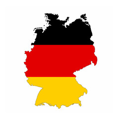 Illustration map of Germany with Germany flag