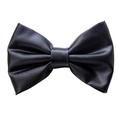 Black color bow tie isolated on Transparent background.