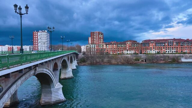 Pont des Catalans (Amidonniers bridge) is a Toulouse bridge crossing the Garonne, France. It is a bridge in arch and stone and reinforced concrete inaugurated in 1908, architect Paul Sejourne.