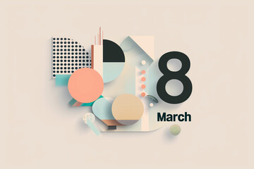 Minimalist graphic design, Women's Day theme