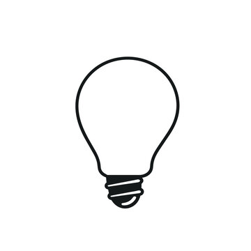 light bulb black and white icon vector illustration isolated transparent background logo, cut out or cutout t-shirt print design