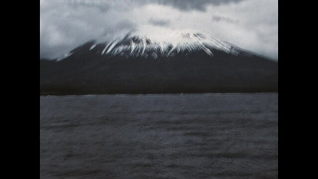 Mount Edgecumbe From the West 1974 - The western side of Mount Edgecumbe, a dormant volcano near Sitka, Alaska, is seen from ship leaing the Sitka Sound in 1974. 