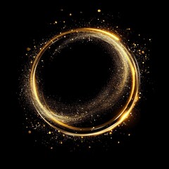 a gold circle with lights