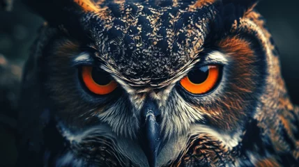 Poster an owl with orange eyes © sam