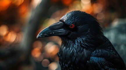 Naklejka premium a close up of a black bird