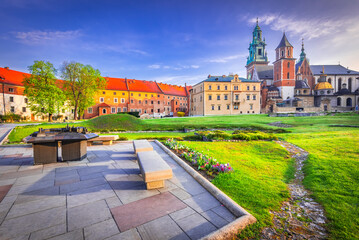Krakow, Poland. The Saint Wenceslaus Cathedral on Wawel Hill, medieval historical Cracovia.