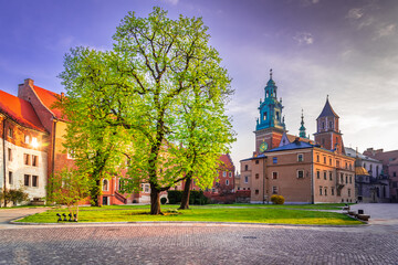 Krakow, Poland. Wawel Hill and the Saint Wenceslaus Cathedral.