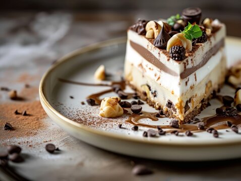 a piece of cake on a plate