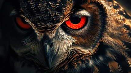 Foto op Plexiglas an owl with orange eyes © sam