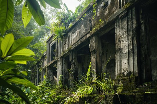 A Building With Plants Growing On The Side