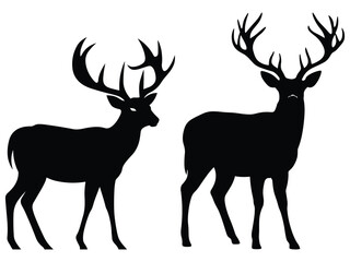 Deer black Silhouette vector