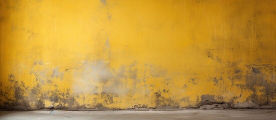 A yellow plaster wall serves as the background for a black and white fire hydrant in an old grunge room. The stark contrast between the hydrant and the wall creates a striking visual.