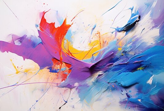 a colorful paint splattered on a white surface