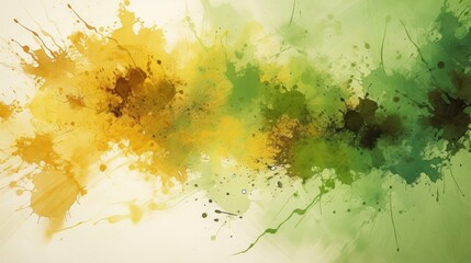 a green and yellow paint splatter