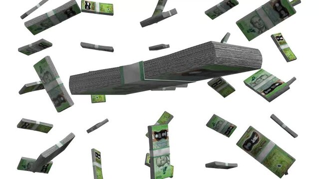 Costa Rican Colones Money Falling Animation White Screen