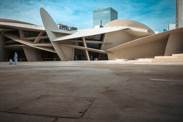Doha, Qatar-‎February 24,2024 : spectecular national museum of Qatar in Doha