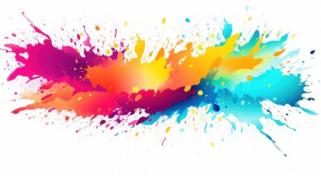 a colorful splatter on a white background