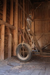 Tire Swing in Barn