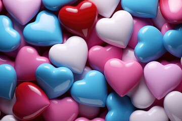 heart-shaped colored soaps - obrazy, fototapety, plakaty