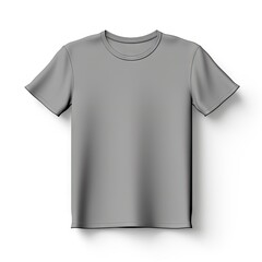 Clean Gray T-shirt Mockup Isolated on White Background for Your Designs