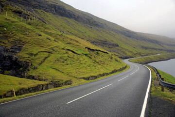 Empty road in the Faroe islands