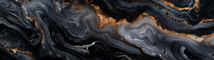 Ebon Elegance: Close-Up of Black Marble Texture