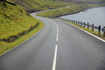 Empty road in the Faroe islands