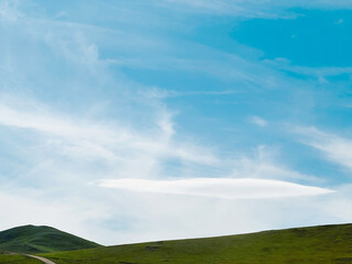 Fototapeta na wymiar Lenticular cloud, Mongolia