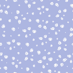 Seamless pattern with doodle white polka dots. Simple seamless pattern for fabric prints, papers, scrapbooking and nursery