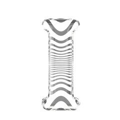 White symbol with silver ultra thin horizontal straps. letter i