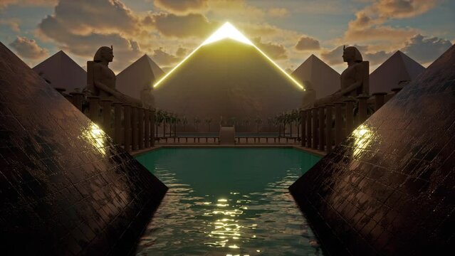 Majestic Egyptian pyramids. Cinematic background
