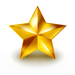 Polished golden star shining brightly