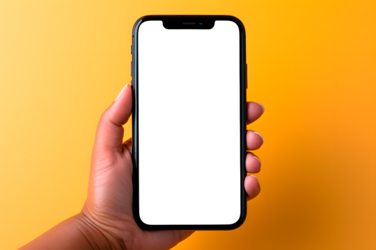 Modern smartphone with sleek design and transparent screen on a tone background
