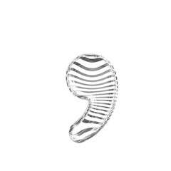 White symbol with silver ultra thin horizontal straps