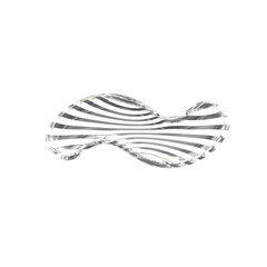 White symbol with silver ultra thin horizontal straps