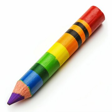 Gradient Rainbow Crayon Isolated on White Background. Generative ai