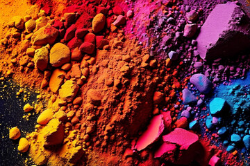 vibrant colored powdered pigments