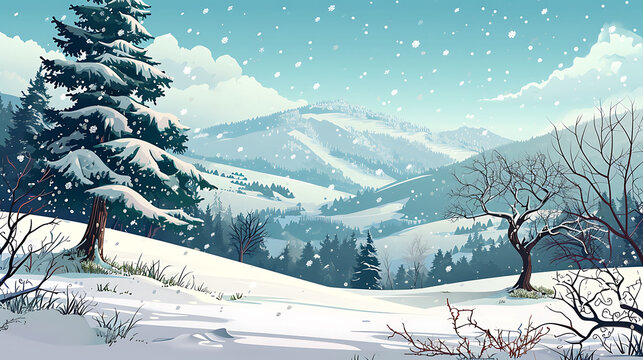 Banners with a snowy touch, announcing winter deals and special limited-time offers. Copy Space