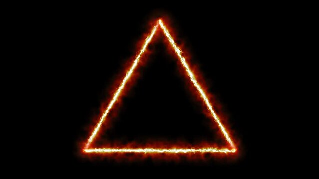 Fire Triangle Alchemical Symbol On Black
