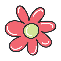 Daisy flower sketch icon Hand Draw Vector illustration